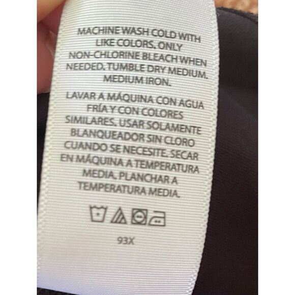 Avia Women’s Black Activewear Top L Cross Back Slit Hem Recycled Stretch Tee - Picture 6 of 7